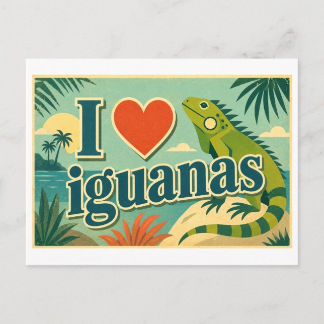Postal "Me [Corazón] las iguanas" (Anverso)