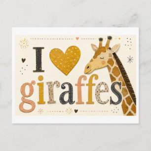 Postal "Me [Corazón] las Jirafas"