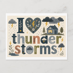 Postal "Me [Corazón] las tormentas eléctricas"