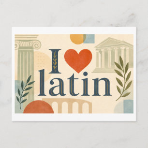 Postal "Me [Corazón] Latín"