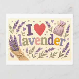 Postal "Me [Corazón] Lavanda"