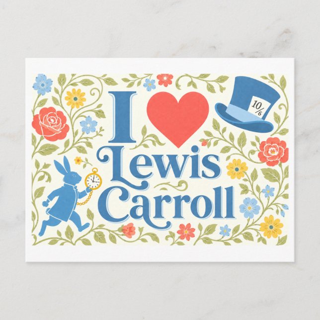 Postal "Me [Corazón] Lewis Carroll" (Anverso)