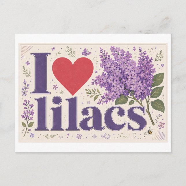 Postal "Me [Corazón] Lilas" (Anverso)
