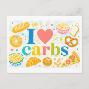 Postal "Me [Corazón] los Carbs"