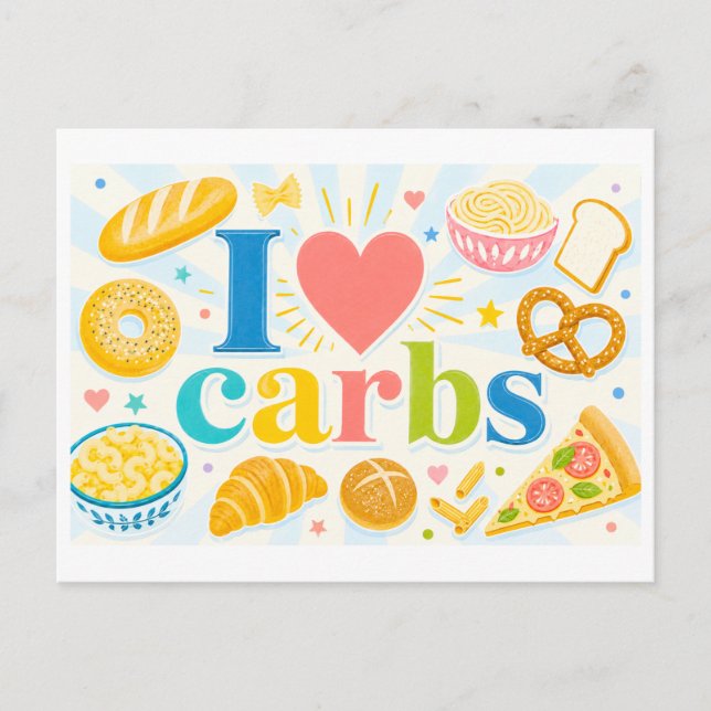 Postal "Me [Corazón] los Carbs" (Anverso)