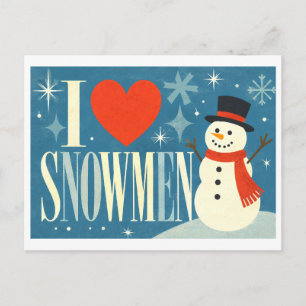 Postal "Me [Corazón] los muñecos de nieve"