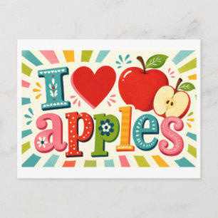 Postal "Me [Corazón] Manzanas"