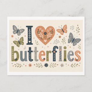 Postal "Me [Corazón] Mariposas"
