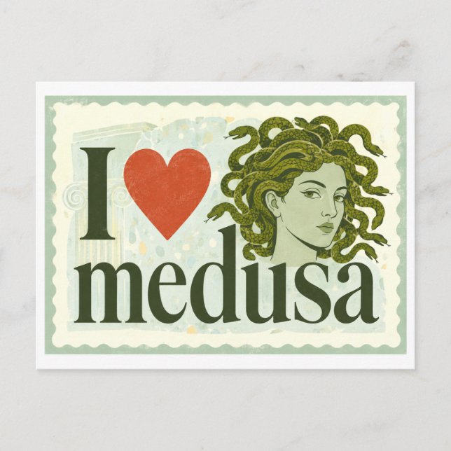 Postal "Me [Corazón] Medusa" (Anverso)
