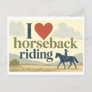 Postal "Me [Corazón] montar a caballo"