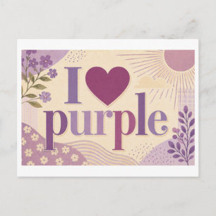 Postal "Me [Corazón] Morado"