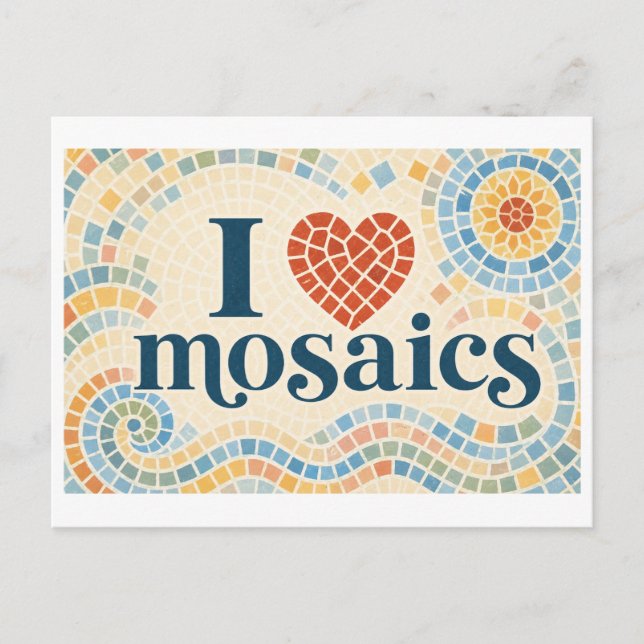 Postal "Me [Corazón] Mosaicos" (Anverso)