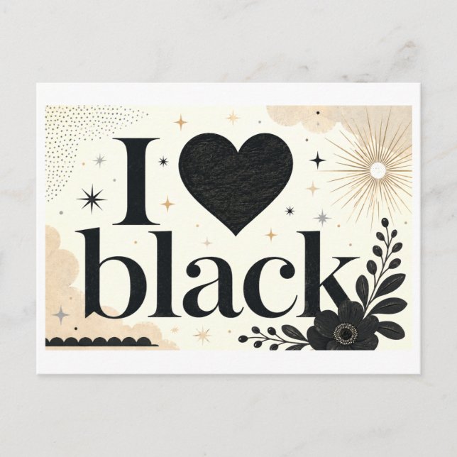 Postal "Me [Corazón] Negro" (Anverso)