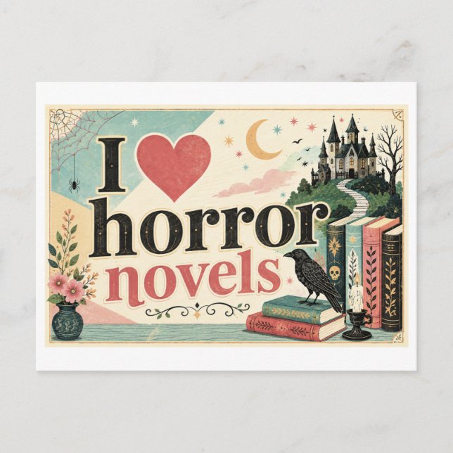 Postal "Me [Corazón] Novelas de Terror" (Anverso)