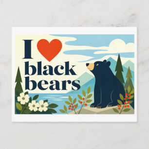 Postal "Me [Corazón] Osos Negros"