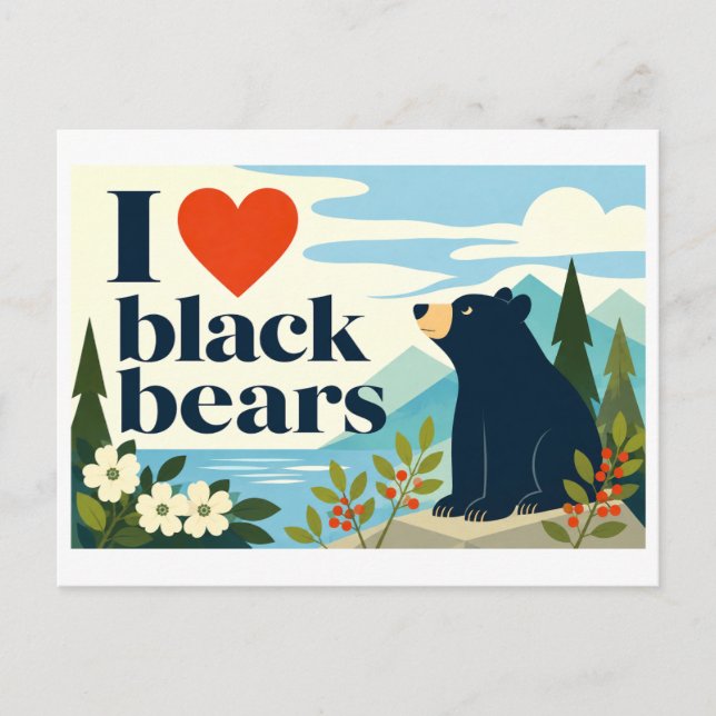 Postal "Me [Corazón] Osos Negros" (Anverso)