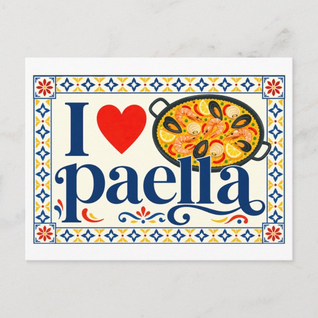 Postal "Me [Corazón] Paella" (Anverso)