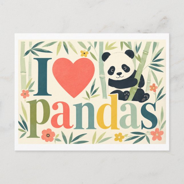 Postal "Me [Corazón] Pandas" (Anverso)