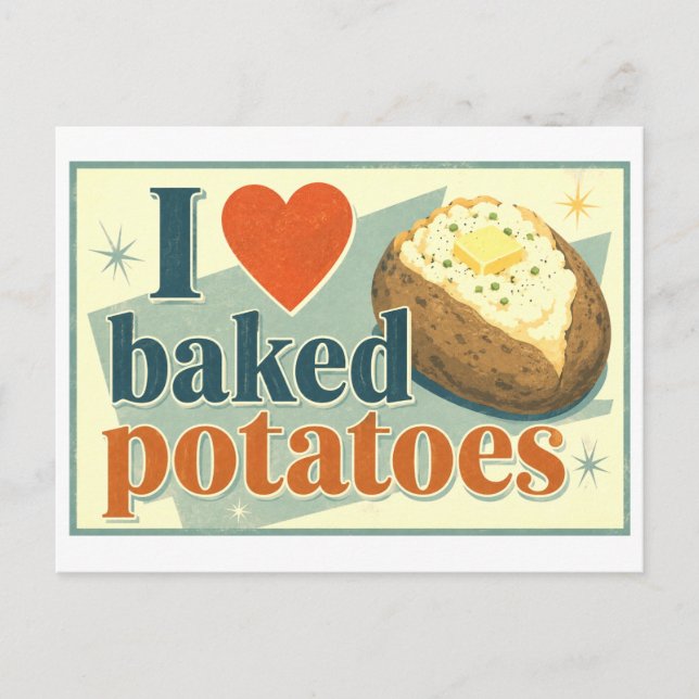 Postal "Me [Corazón] Papas al Horno" (Anverso)