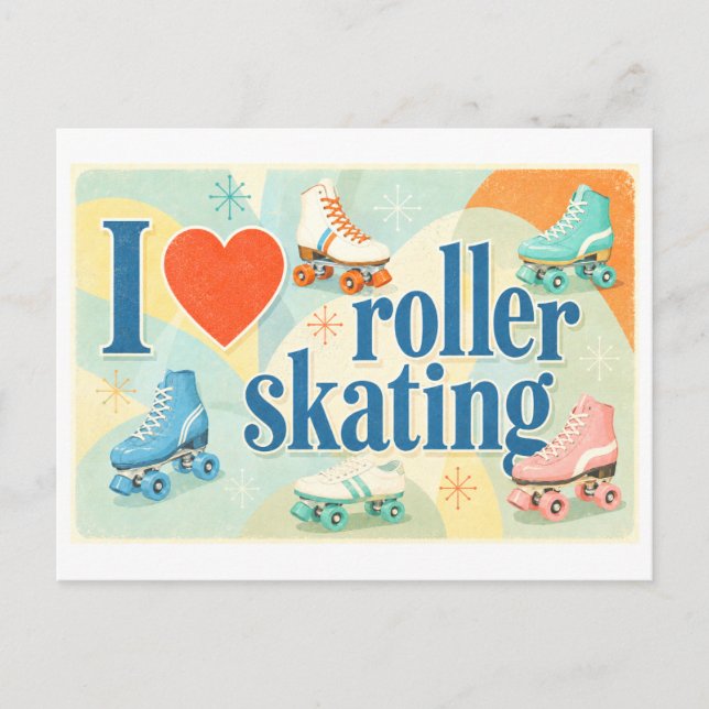 Postal "Me [Corazón] Patinar Sobre Ruedas" (Anverso)