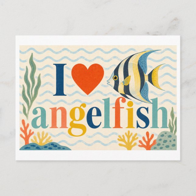 Postal "Me [Corazón] Peces Ángel" (Anverso)