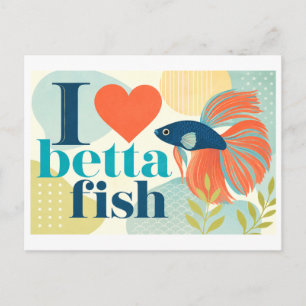Postal "Me [Corazón] Peces Betta"
