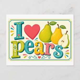 Postal "Me [Corazón] Peras"