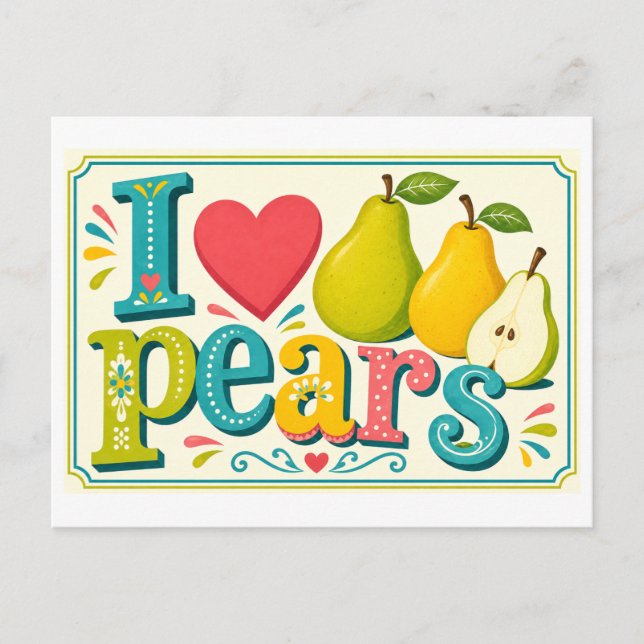 Postal "Me [Corazón] Peras" (Anverso)