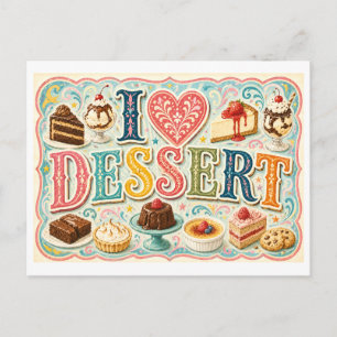Postal "Me [Corazón] Postre"