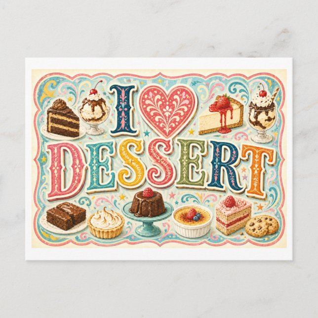 Postal "Me [Corazón] Postre" (Anverso)