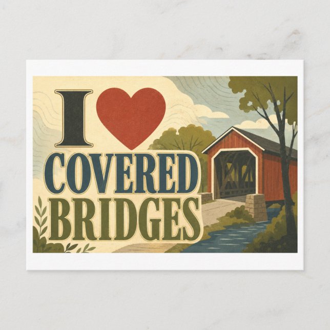 Postal "Me [Corazón] Puentes Cubiertos" (Anverso)