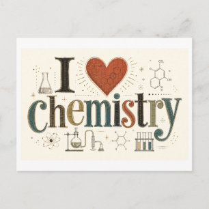Postal "Me [Corazón] Química"