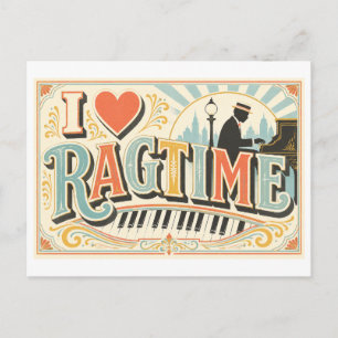 Postal "Me [Corazón] Ragtime"