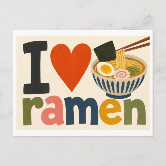 Postal "Me [Corazón] Ramen" (Anverso)