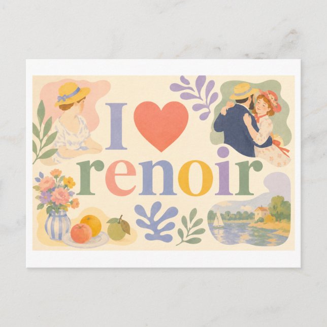 Postal "Me [Corazón] Renoir" (Anverso)