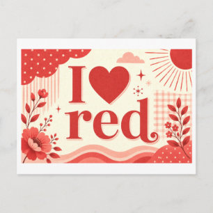 Postal "Me [Corazón] Rojo"