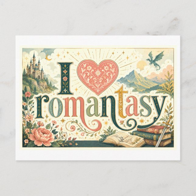 Postal "Me [Corazón] Romantasy" (Anverso)