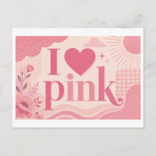 Postal "Me [Corazón] Rosa"