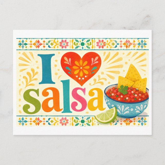 Postal "Me [Corazón] Salsa" (Anverso)