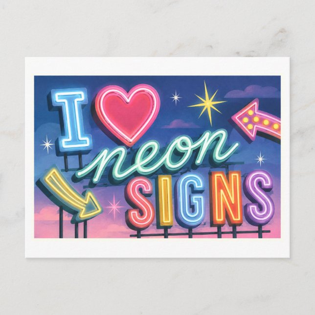 Postal "Me [Corazón] Señales de Neón" (Anverso)