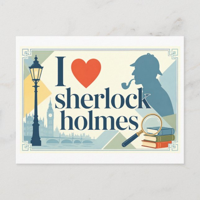Postal "Me [Corazón] Sherlock Holmes" (Anverso)