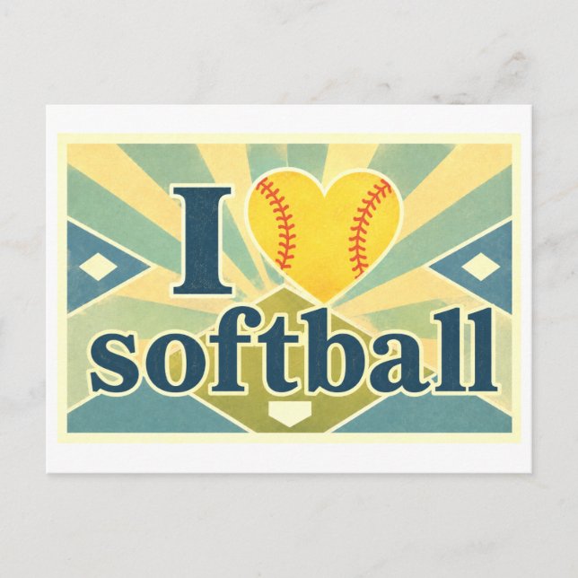 Postal "Me [Corazón] Softbol" (Anverso)