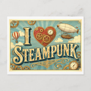 Postal "Me [Corazón] Steampunk"