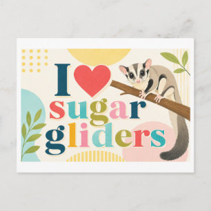 Postal "Me [Corazón] Sugar Gliders"