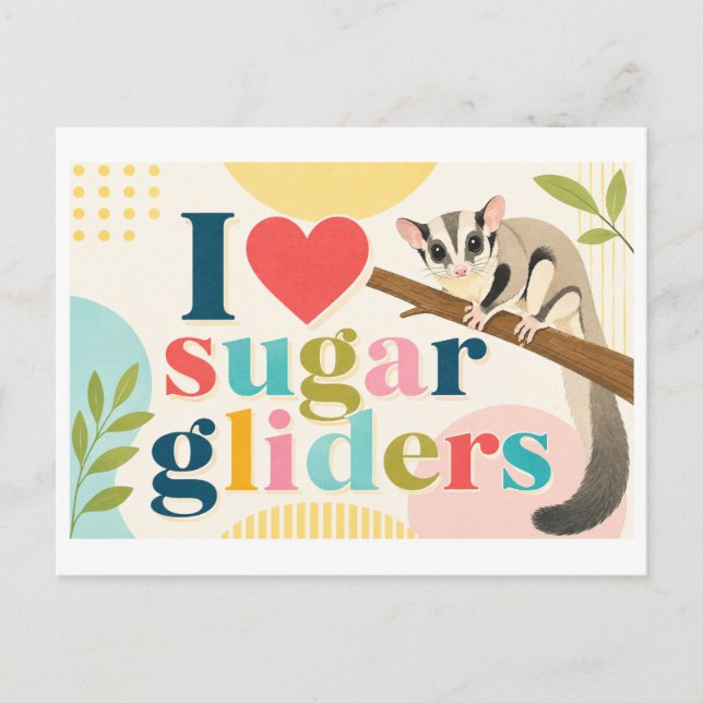 Postal "Me [Corazón] Sugar Gliders" (Anverso)