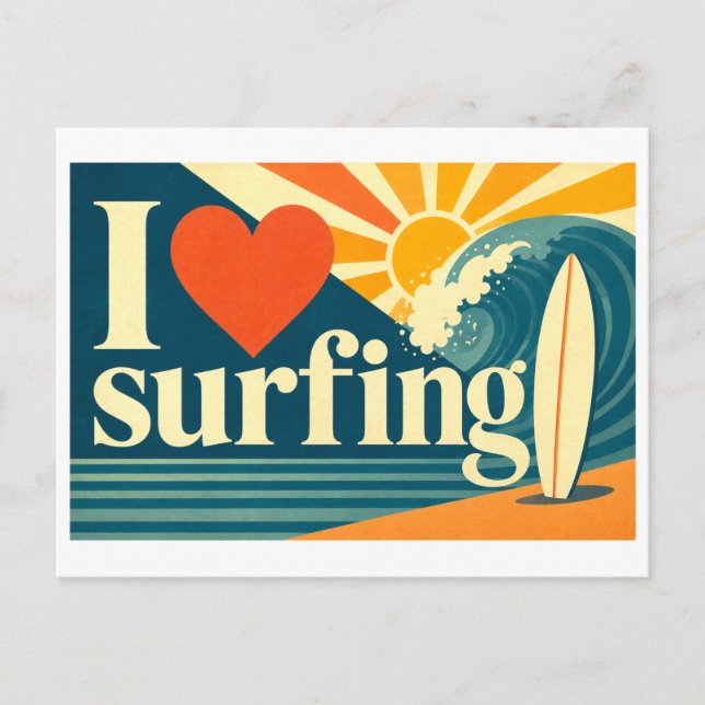 Postal "Me [Corazón] Surfear" (Anverso)