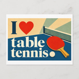 Postal "Me [Corazón] Tenis de Mesa"