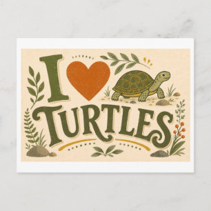 Postal "Me [Corazón] Tortugas"