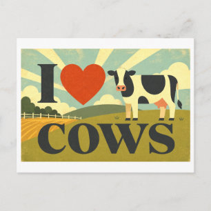 Postal "Me [Corazón] Vacas"