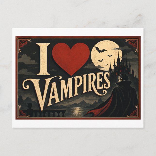 Postal "Me [Corazón] Vampiros" (Anverso)